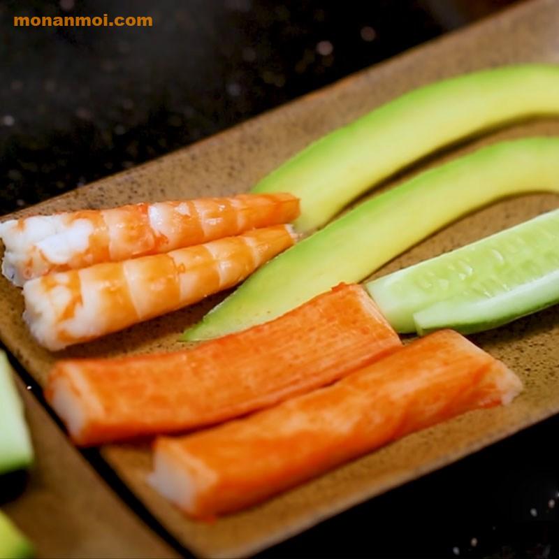 Bước 1 Sơ chế nguyên liệu Maki sushi