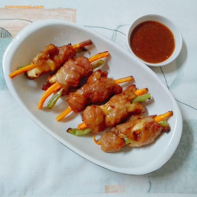 Bước 6 Thành phẩm Thịt heo cuộn rau củ nướng